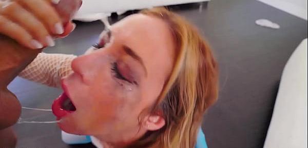  Throated - Sexy Blonde Aiden Ashley Give Sloppiest Blowjob EVER!